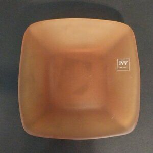 IVV Amber Square Hors d'oeuvres Appetizer Trinket Dish Made In Italy